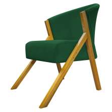 Poltrona Decorativa Para Sala Recepção You Suede Verde Braça Amadeirada