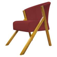 Poltrona Decorativa Para Sala Recepção You Suede Vermelho Braça Amadeirada