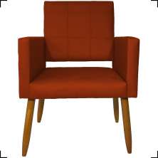 Poltrona Decorativa Reforçadas Para Sala Isa Suede Terracota Pé Castanho - Clique E Decore