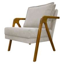 Poltrona Decorativa Shine Reforçada Confortável Bouclé Premium Bege