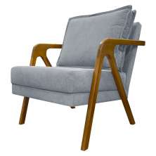 Poltrona Decorativa Shine Reforçada Confortável Bouclé Premium Cinza