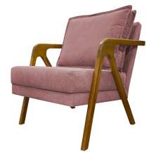 Poltrona Decorativa Shine Reforçada Confortável Bouclé Premium Rose