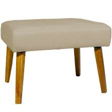 Puff Decorativo Para Sala Charme Suede Cinza Pé Castanho - Clique E Decore