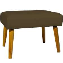 Puff Decorativo Para Sala Charme Suede Marrom Pé Castanho - Clique E Decore