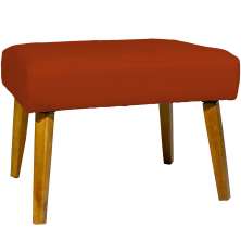 Puff Decorativo Para Sala Charme Suede Terracota Pé Castanho - Clique E Decore