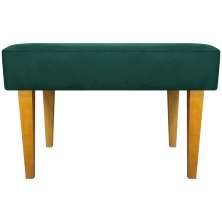 Puff Decorativo Para Sala Charme Suede Verde Pé Castanho - Clique E Decore