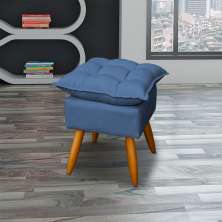 Puff Decorativo Para Sala Quarto Área Gourmet Alice Suede Azul Marinho