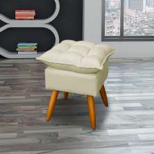 Puff Decorativo Para Sala Quarto Área Gourmet Alice Suede Bege