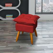 Puff Decorativo Para Sala Quarto Área Gourmet Alice Suede Bordô