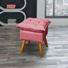 Puff Decorativo Para Sala Quarto Área Gourmet Alice Suede Rosê