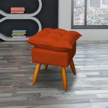 Puff Decorativo Para Sala Quarto Área Gourmet Alice Suede Terracota