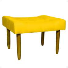 Puff Decorativo Para Sala Recepção Quarto Penteadeira Requinte Suede Amarelo