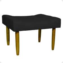 Puff Decorativo Para Sala Recepção Quarto Penteadeira Requinte Suede Preto