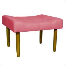Puff Decorativo Para Sala Recepção Quarto Penteadeira Requinte Suede Rosê