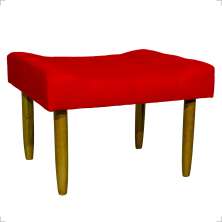 Puff Decorativo Para Sala Recepção Quarto Penteadeira Requinte Suede Vermelho