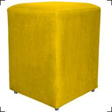 Puff Decorativo Para Sala, Recepção, Manicure Dado Suede Amarelo - Clique E Decore