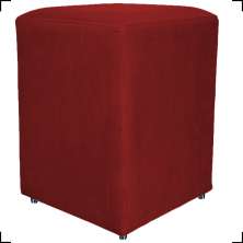 Puff Decorativo Para Sala, Recepção, Manicure Dado Suede Bordo - Clique E Decore