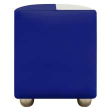 Puff Decorativo Quadrado Para Sala Penteadeira Urban Tecido Corino Azul Royal e Bege
