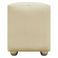 Puff Decorativo Quadrado Para Sala Penteadeira Urban Tecido Corino Bege