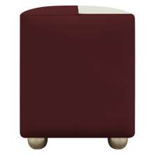 Puff Decorativo Quadrado Para Sala Penteadeira Urban Tecido Corino Bordô e Bege
