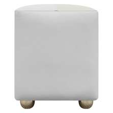 Puff Decorativo Quadrado Para Sala Penteadeira Urban Tecido Corino Branco e Bege