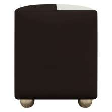 Puff Decorativo Quadrado Para Sala Penteadeira Urban Tecido Corino Marrom e Bege