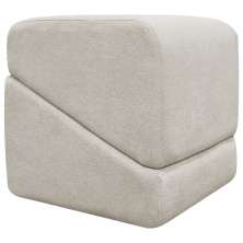 Puff Decorativo Quadrado Para Sala Quarto Penteadeira Sense Boucle Bege