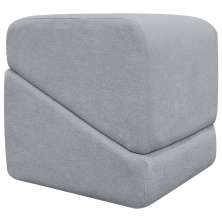 Puff Decorativo Quadrado Para Sala Quarto Penteadeira Sense Boucle Cinza