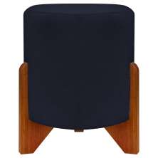 Puff Decorativo Redondo Confortável Para Sala Penteadeira Eloah Suede Preto