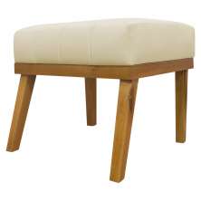 Puff Decorativo Retangular Para Sala Quarto Penteadeira Firenze Corino Bege