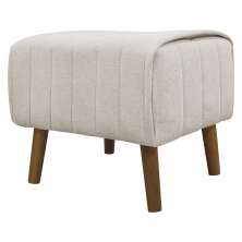 Puff Decorativo Retangular Para Sala Quarto Penteadeira Verso Bouclé Bege