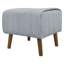 Puff Decorativo Retangular Para Sala Quarto Penteaderia Verso Bouclé Cinza