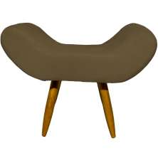 Puff Para Sala, Quarto E Escritório Decorativo Emilia Suede Marro Pé Castanho - Clique E Decore