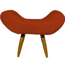 Puff Para Sala, Quarto E Escritório Decorativo Emilia Suede Terracota Pé Castanho - Clique E Decore