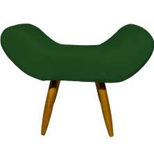Puff Para Sala, Quarto E Escritório Decorativo Emilia Suede Verde Pé Castanho - Clique E Decore