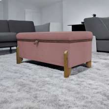 Puff Recamier Baú Para Sala Quarto Cama Casal 100 cm Versallies Boucle Rosê