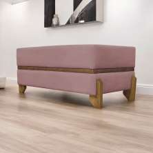 Puff Recamier Para Sala Quarto Cama King 200 Cm Kodama Boucle Rosa