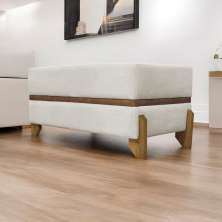Puff Recamier Para Sala Quarto Cama Queen 150 Cm Kodama Boucle Bege