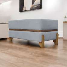 Puff Recamier Para Sala Quarto Cama Queen 150 Cm Kodama Boucle Cinza
