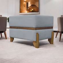 Puff Recamier Para Sala Quarto Cama de Solteiro 50 Cm Kodama Boucle Cinza
