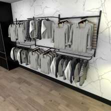 Kit para Closet com 16 peças regulável 300x100 cm tonalidade preto modelo clst1p441