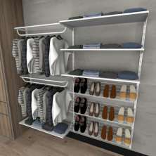 Kit para Closet com 20 peças regulável 200x200 cm tonalidade branco modelo clst2b235