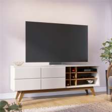 Bancada para TV 70 Polegadas Charles Off-White Matte Freijo
