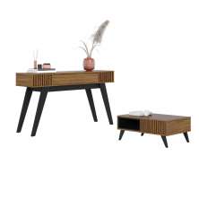 Conjunto Aparador e Mesa de Centro Royal Noce Milano Preto