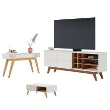 Conjunto para Sala de Estar Isabel Off-White Freijo