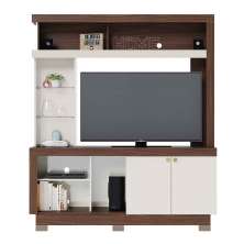 Estante Home TV até 50" Polegadas 2 Portas Vanessa Nogueira Real/Off White