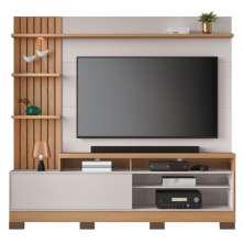 Home Ripado TVs 65" e  8 Pés Cia Freijó Off White