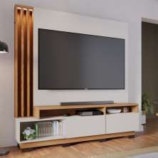 Home para TV 75 Polegadas Oliver Off-White Matte Freijo