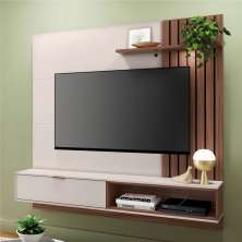 Home para TV Ripado e Portas Ivelis 1.6 Off White Nogueira