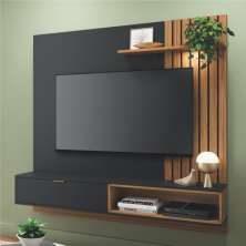 Home para TV Ripado e Portas Ivelis 1.6 Preto Noce